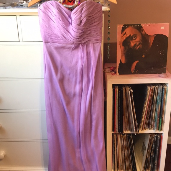 Amsale Anthropologie Chiffon Sweetheart Neck Strapless Gown Evening Prom Pageant - Picture 1 of 17